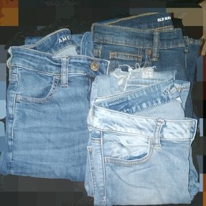 Lot of 3 pairs of women's jeans- 2 American Eagles and 1 Old Navy